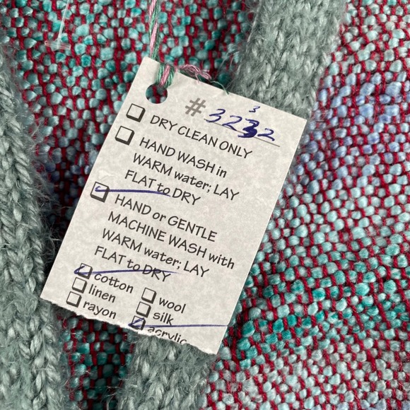 Turkey Creek Weaving Studios Cardigan Knit Button Jacket Handmade Green Purple - Picture 8 of 9